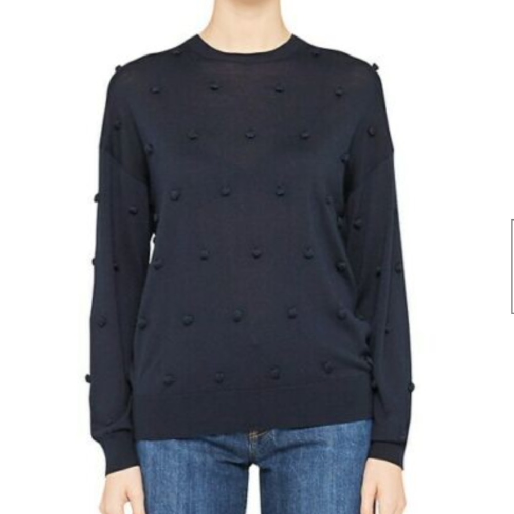 Theory Bobble Po Bering Sweater | Navy | Size S